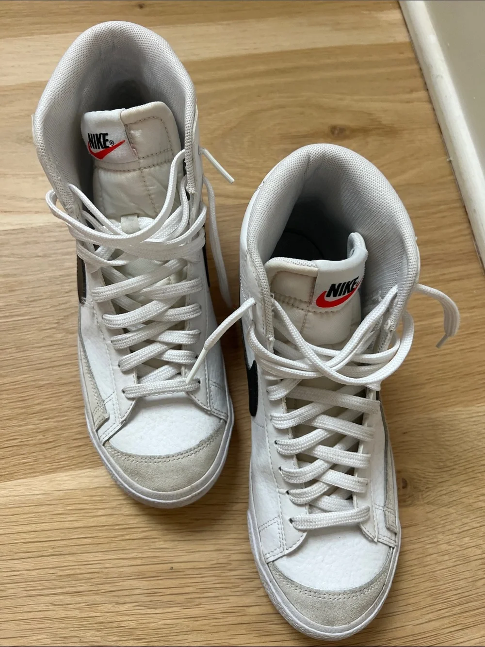 Nike Kids White and Black High-Top Sneakers